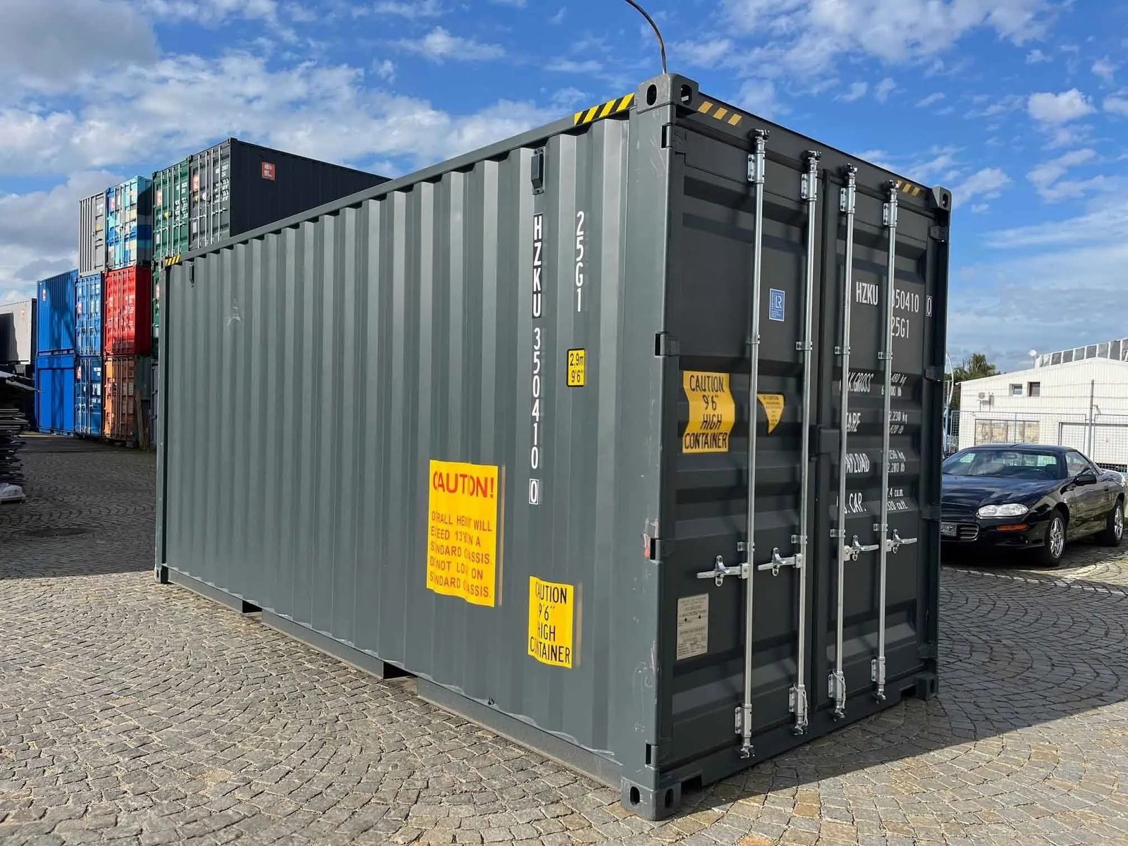 20 fods high cube container antracitgrå 3/4 vue