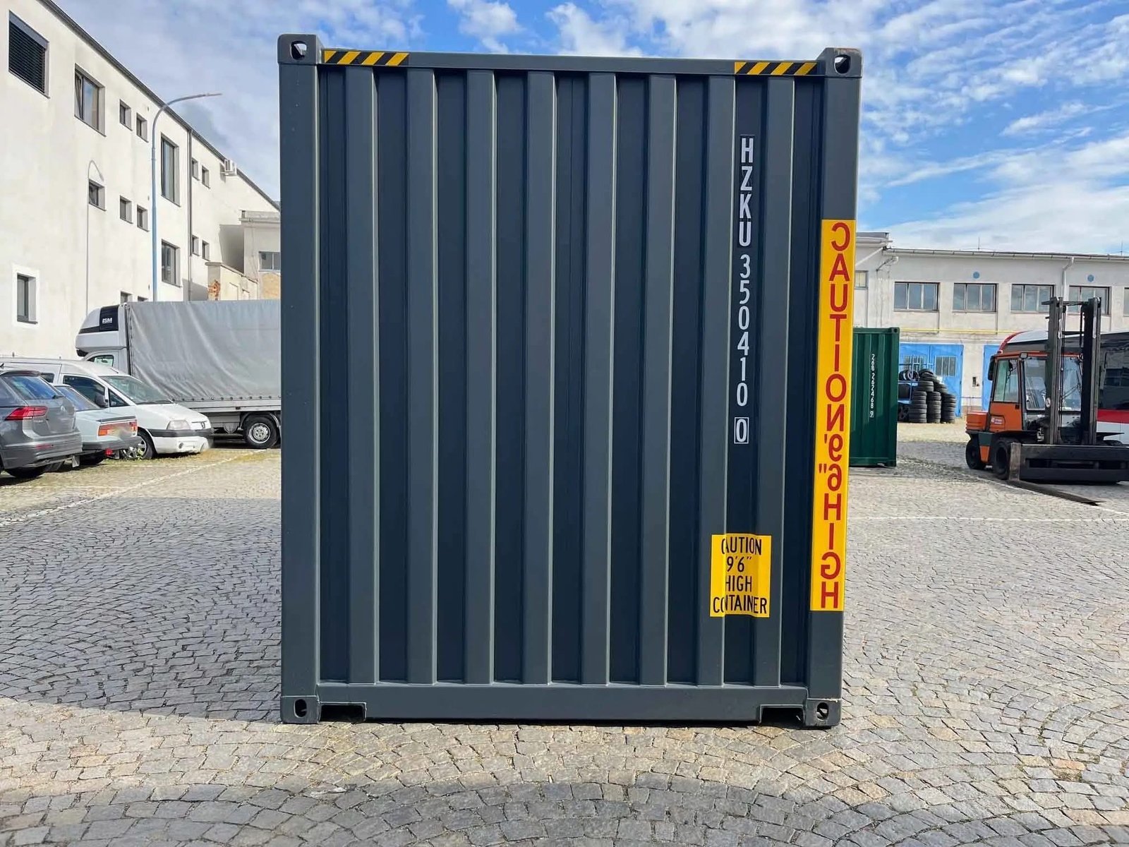 20 fods high cube container antracitgrå gavl