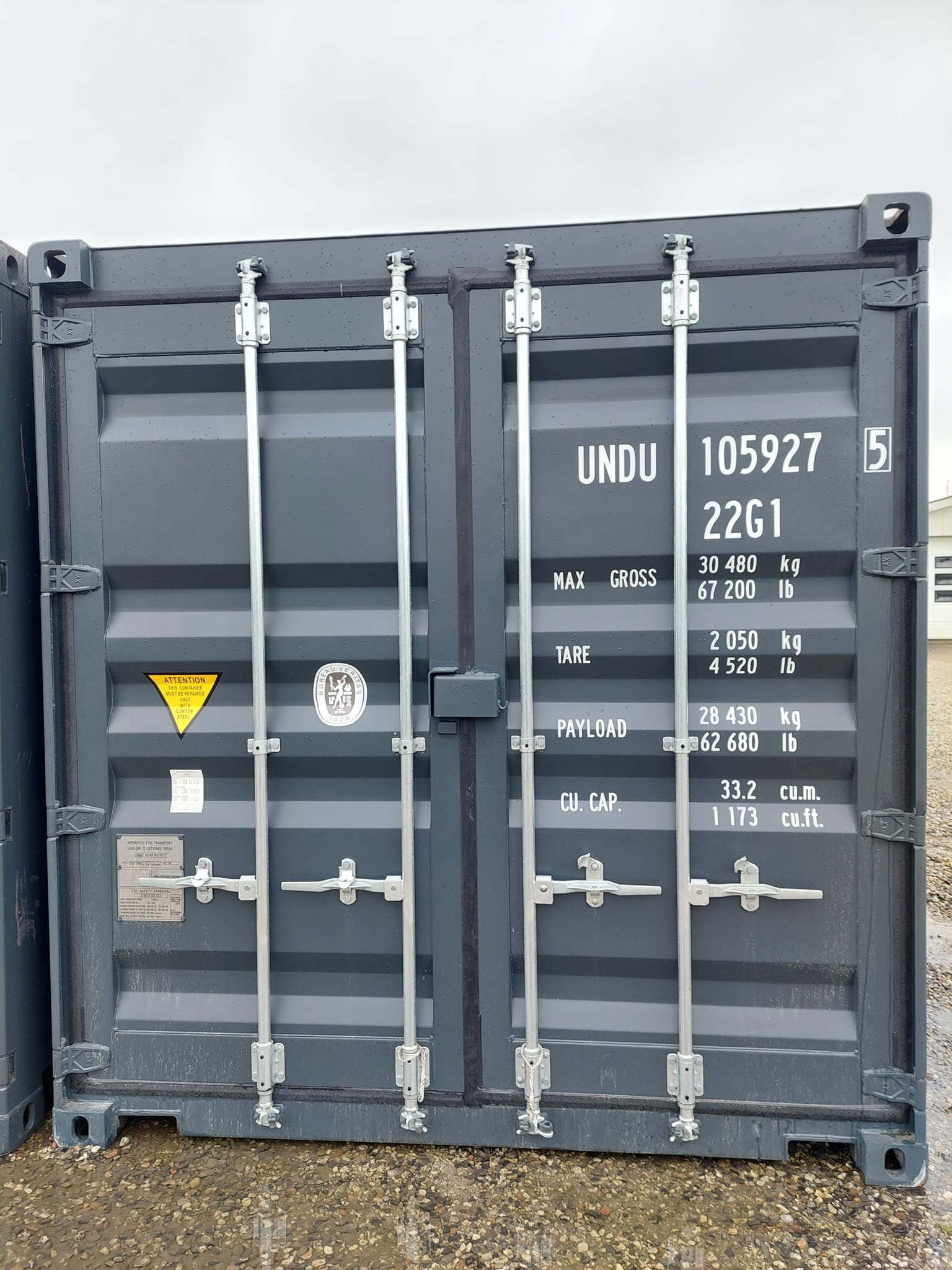Isoleret container antracit side