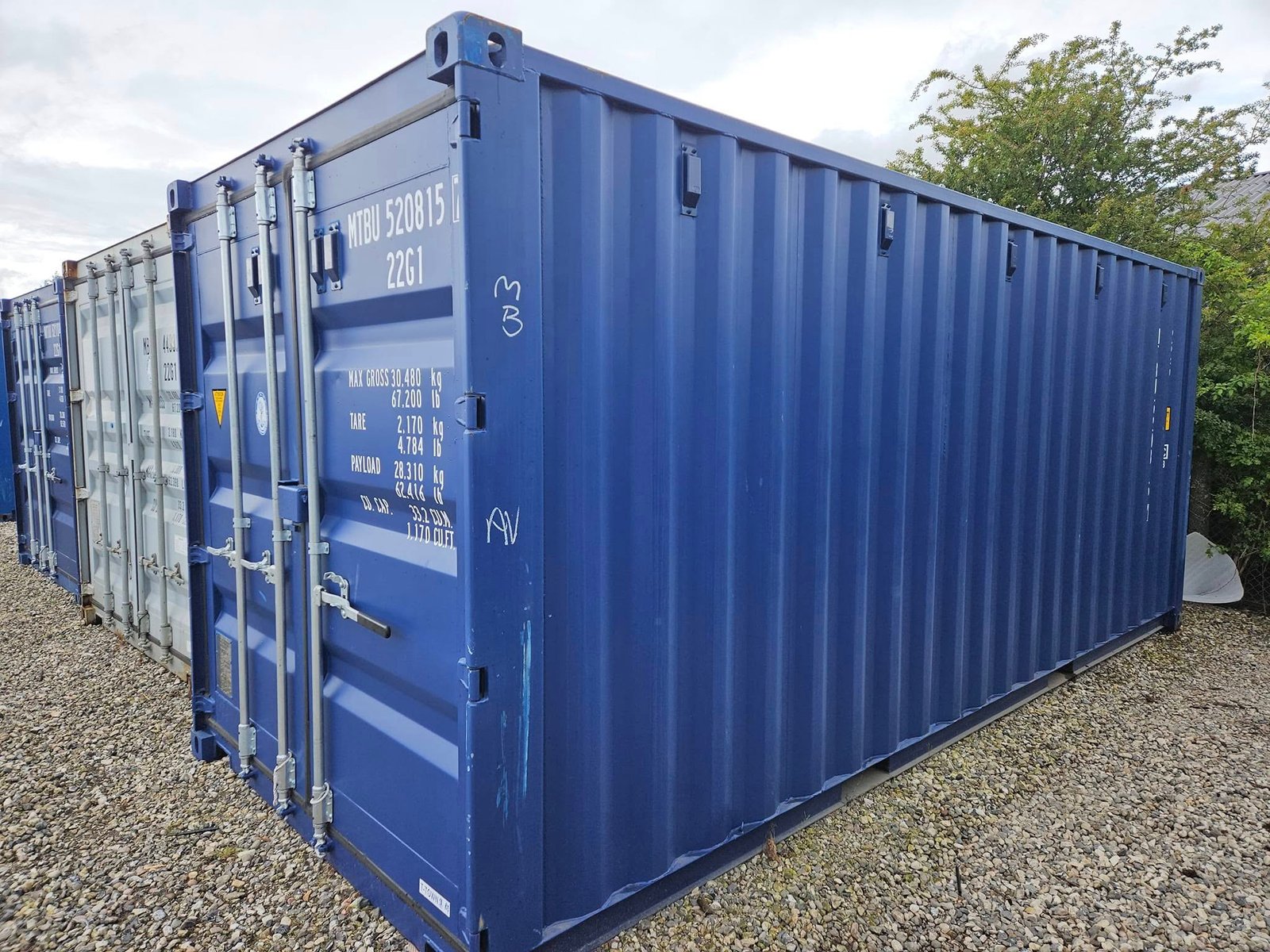 Isoleret container blå front