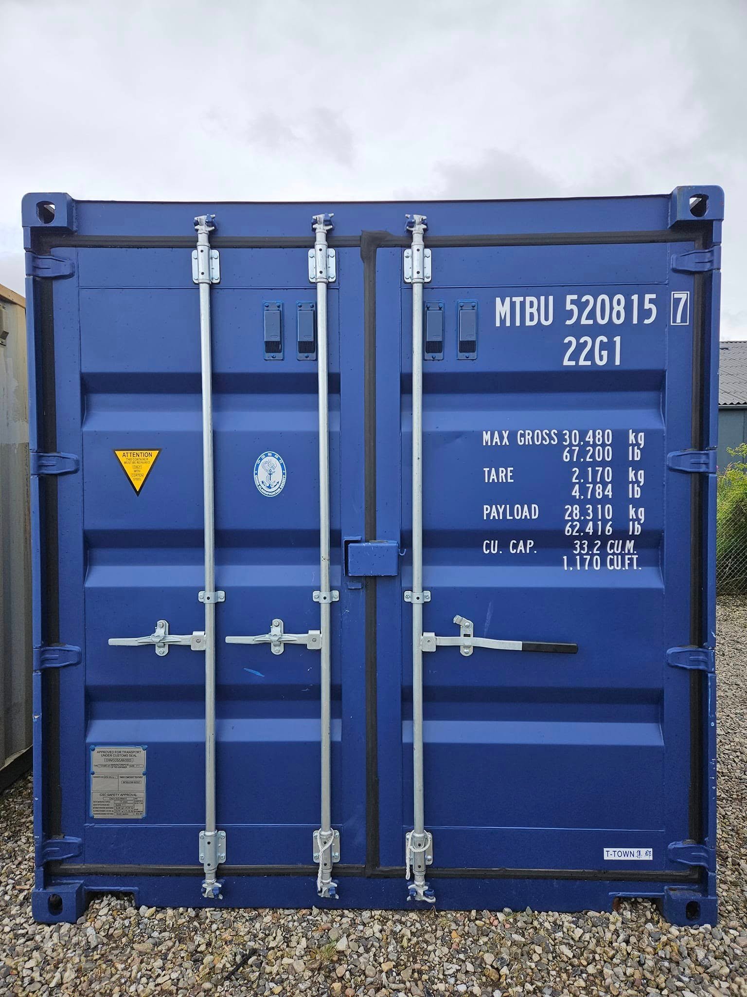 Isoleret container blå side