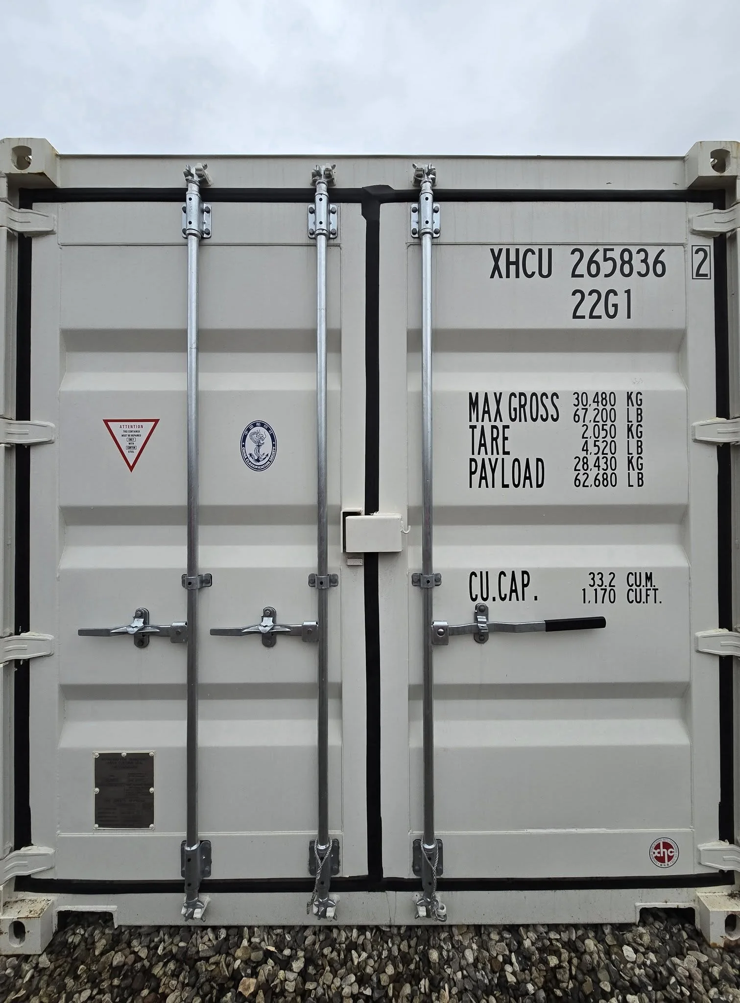Isoleret container hvid front