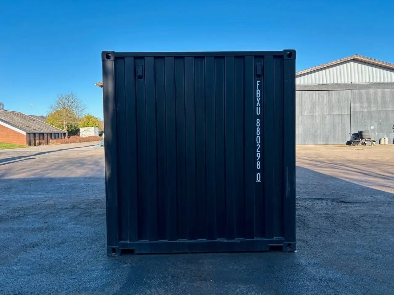 20 fods container stålgaragedør gavl