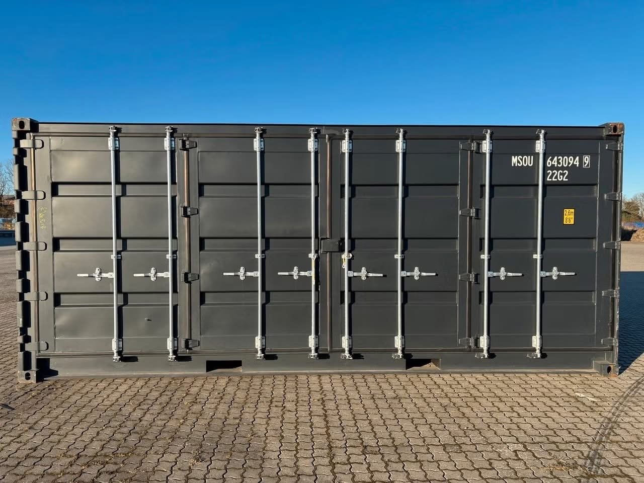 20 fods container sort sideåbning facade