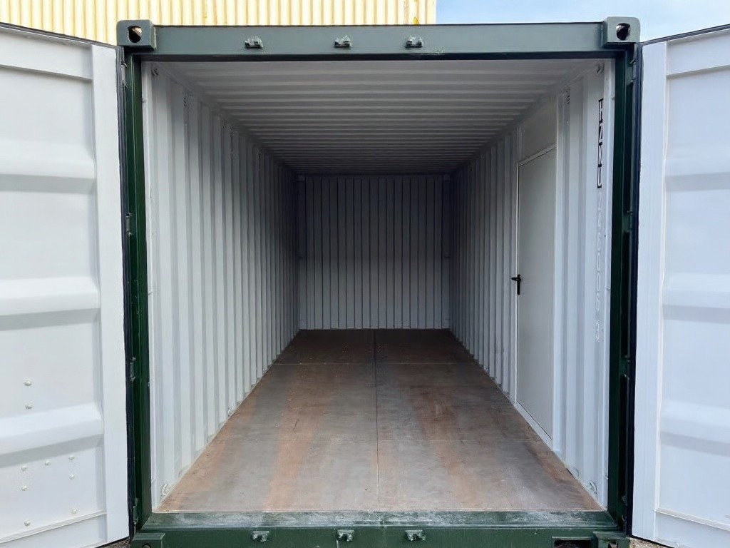 20 fods grøn container intérieur profondeur