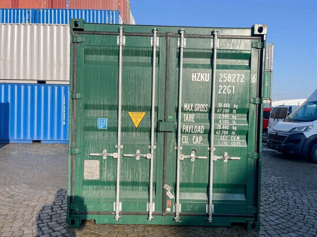20 fods container groen dør