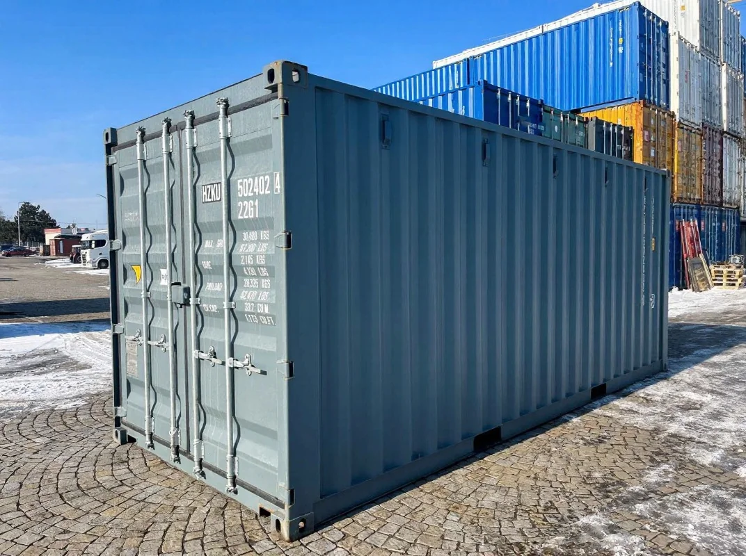 20 fods container RAL7031 blågrå vinkel