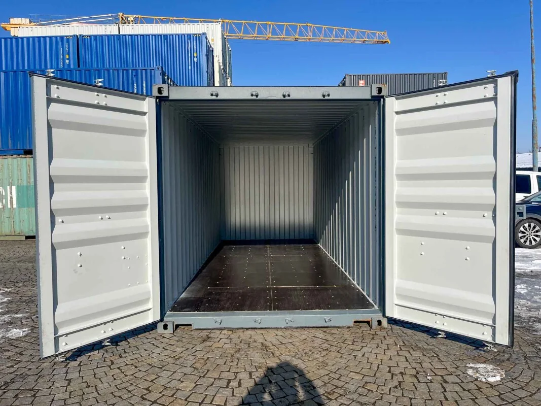 20 fods container RAL7031 blågrå interiør